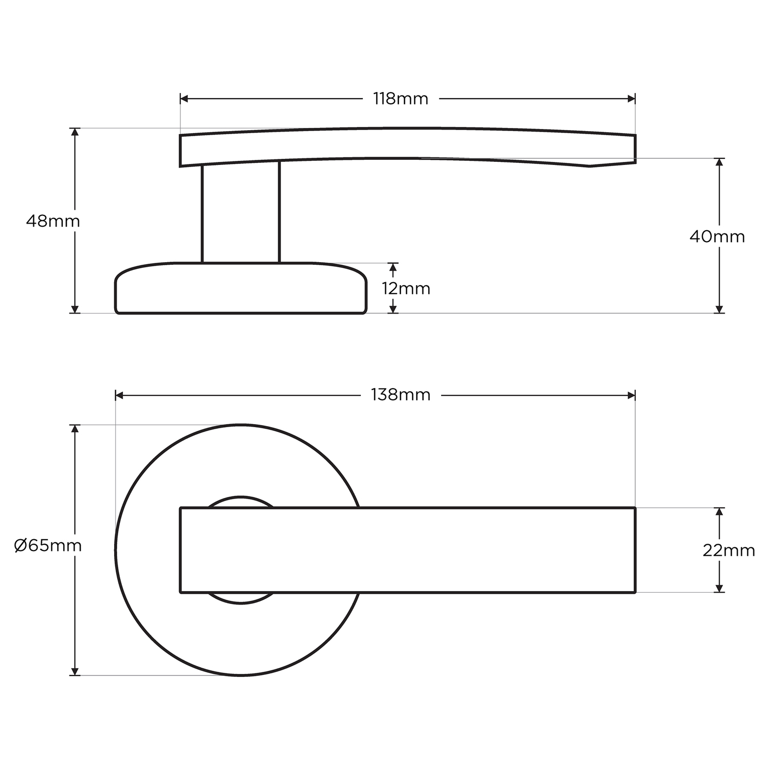 Neue Angular Passage Lever Set