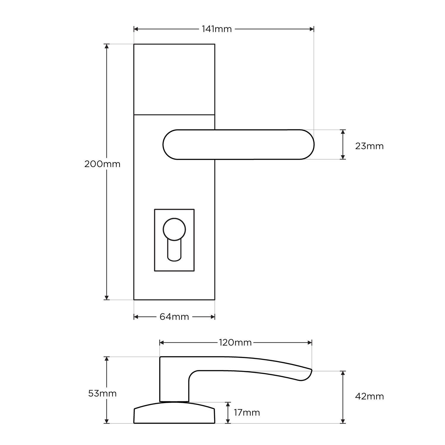 Neue Contour Double Cylinder Lever Entrance Lock Set