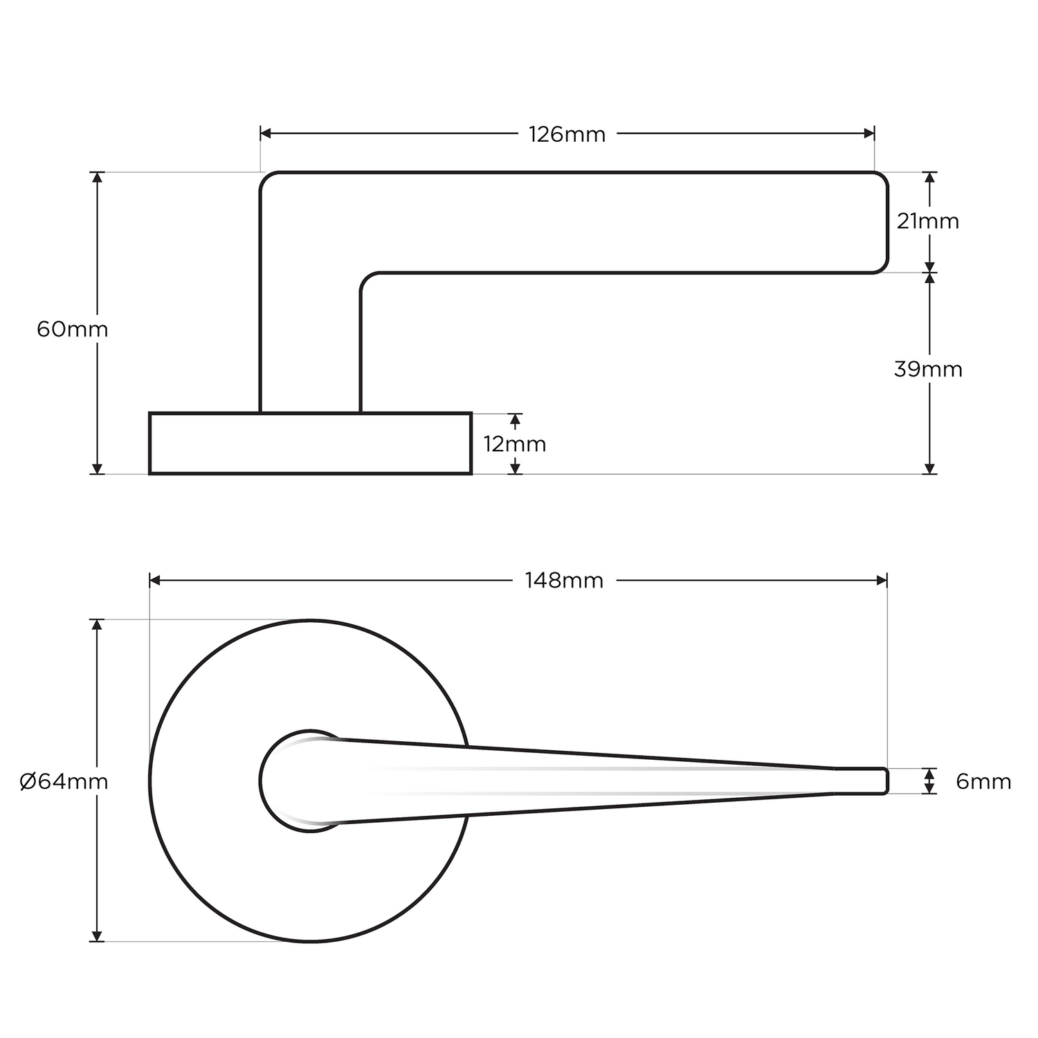 Avant Sierra 64mm Privacy Lever Set