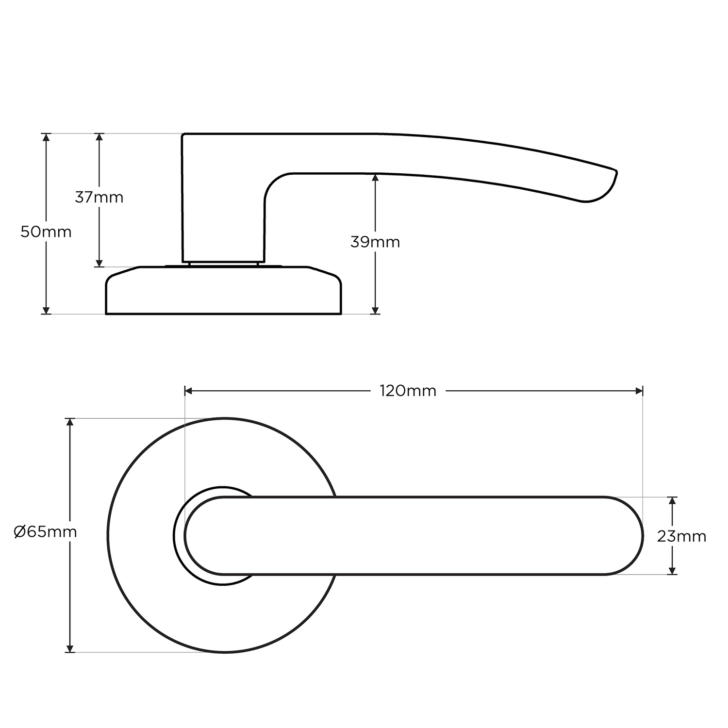 Neue Contour Passage Lever Set with Latch