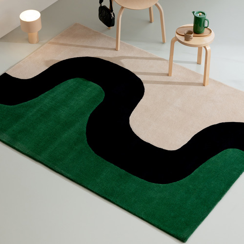 Green Seireeni Hand-Tufted Pure New Wool Rug