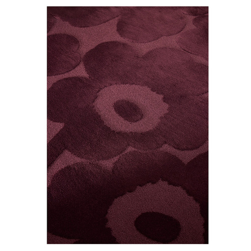 Burgundy Unikko Pure New Wool Rug
