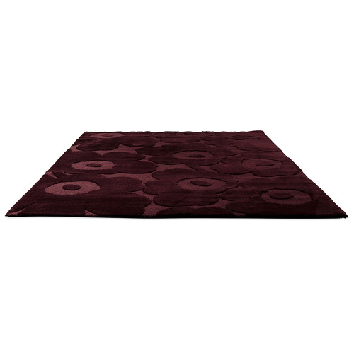 Burgundy Unikko Pure New Wool Rug