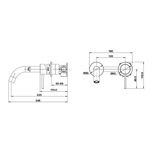 Anise Backplate Bathroom Wall Mixer Set