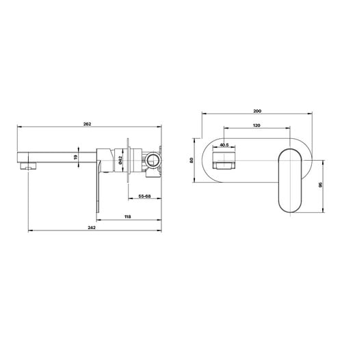 Saffron Backplate Bathroom Wall Mixer Set