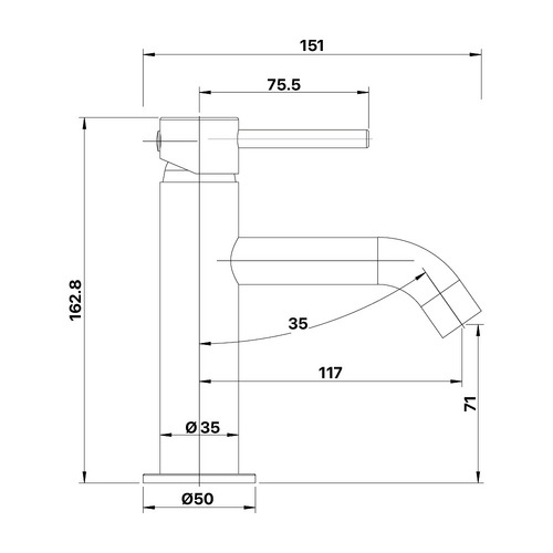 Anise Eco Curved Basin Mixer