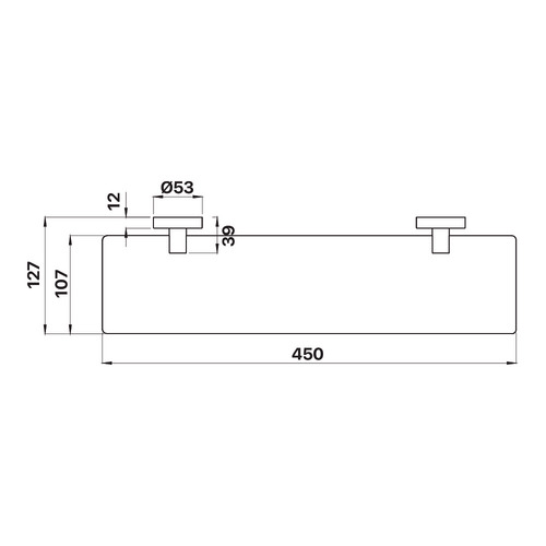 Chia 450mm Glass Shower Shelf
