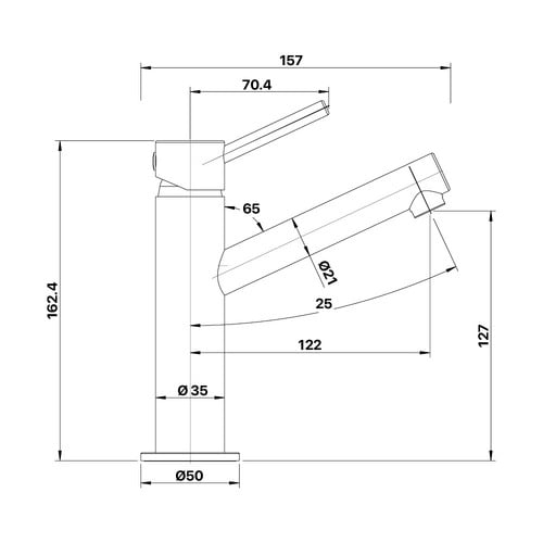 Anise Eco Upswept Basin Mixer