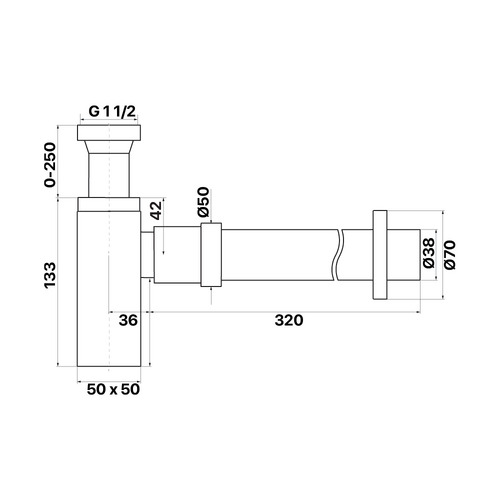 Brass Square Bottle Trap