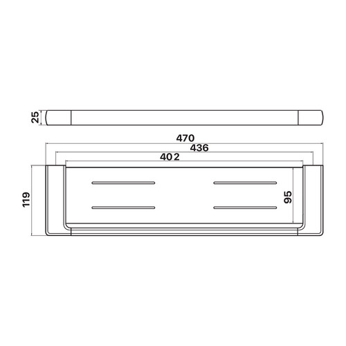 Sandalwood 470mm Brass Shower Shelf