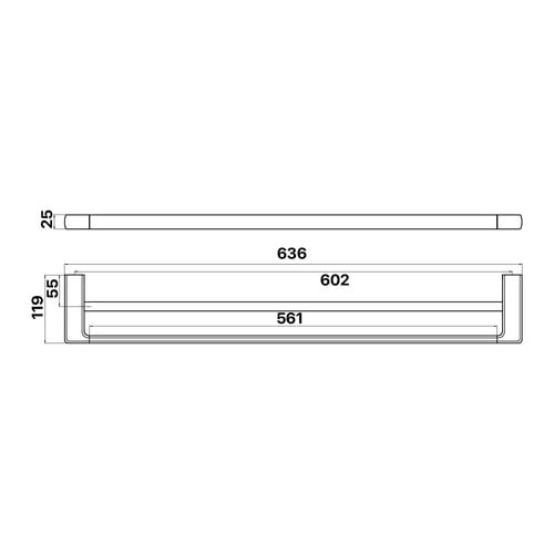 Sandalwood 600mm Double Towel Rail