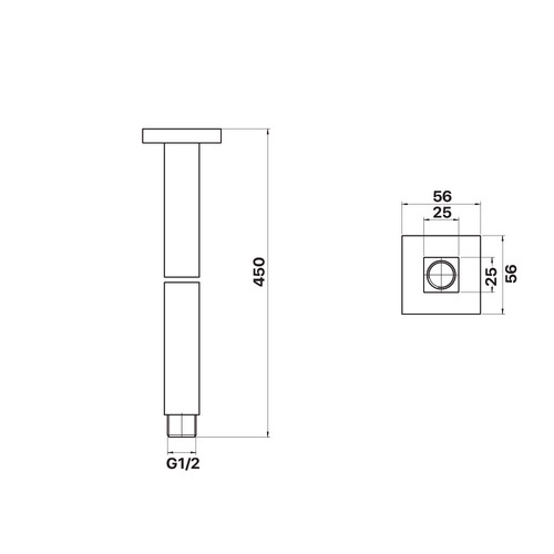 Chai Chrome Ceiling Shower Arm