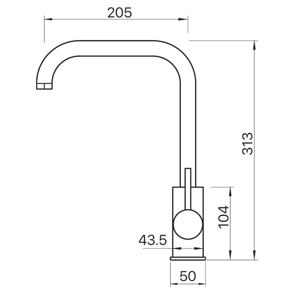 Anise Square Gooseneck Kitchen Sink Mixer