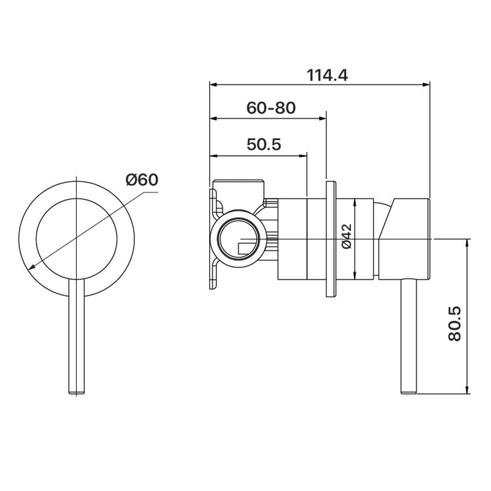 Anise 60mm Shower Wall Mixer Trim Kit Only
