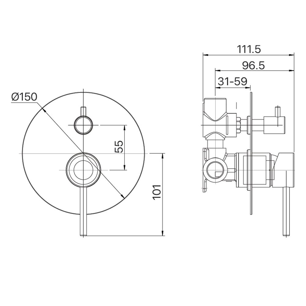 Anise Shower/Bath Wall Mixer Diverter