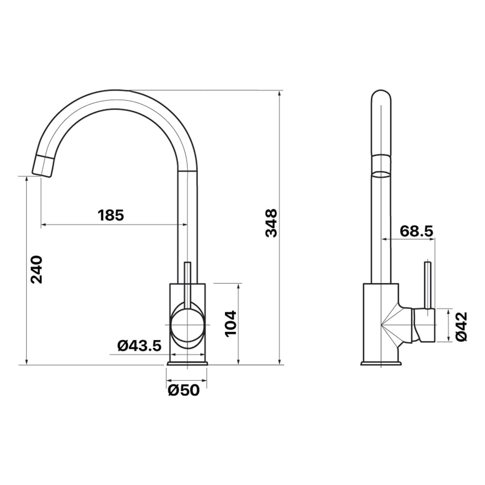Anise Gooseneck Kitchen Sink Mixer