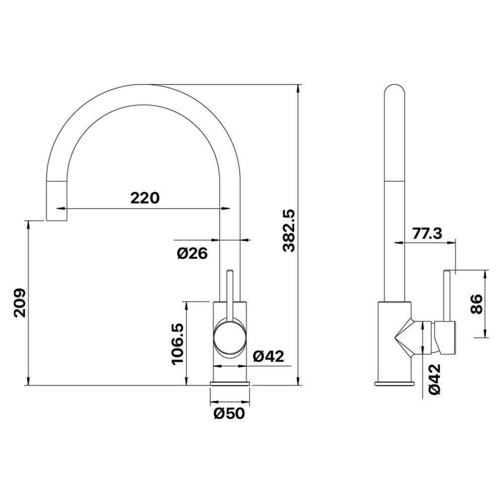 Anise Eco Gooseneck Pull-Out Kitchen Sink Mixer