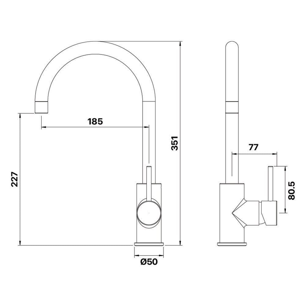 Anise Eco Gooseneck Kitchen Sink Mixer