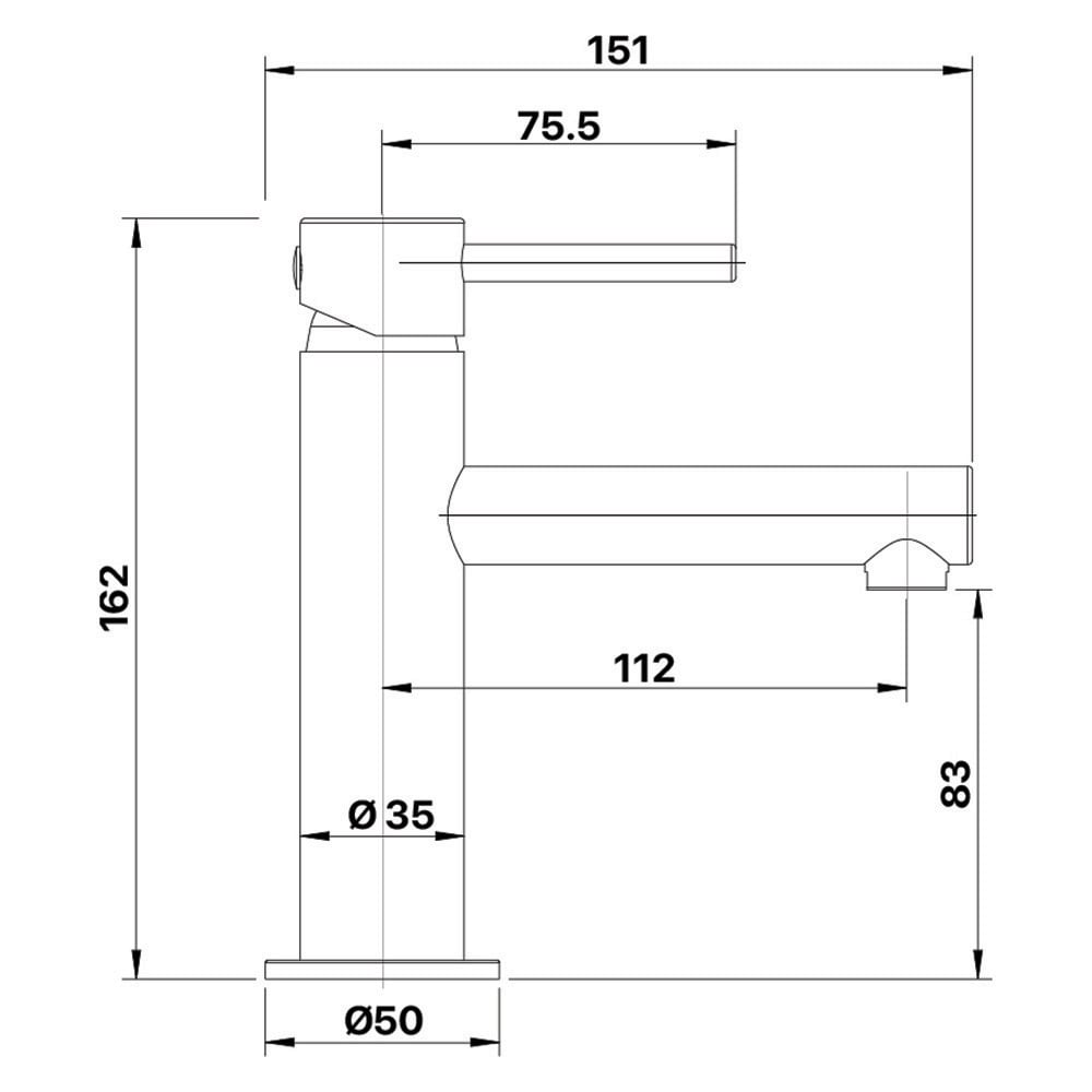 Anise Eco Straight Basin Mixer
