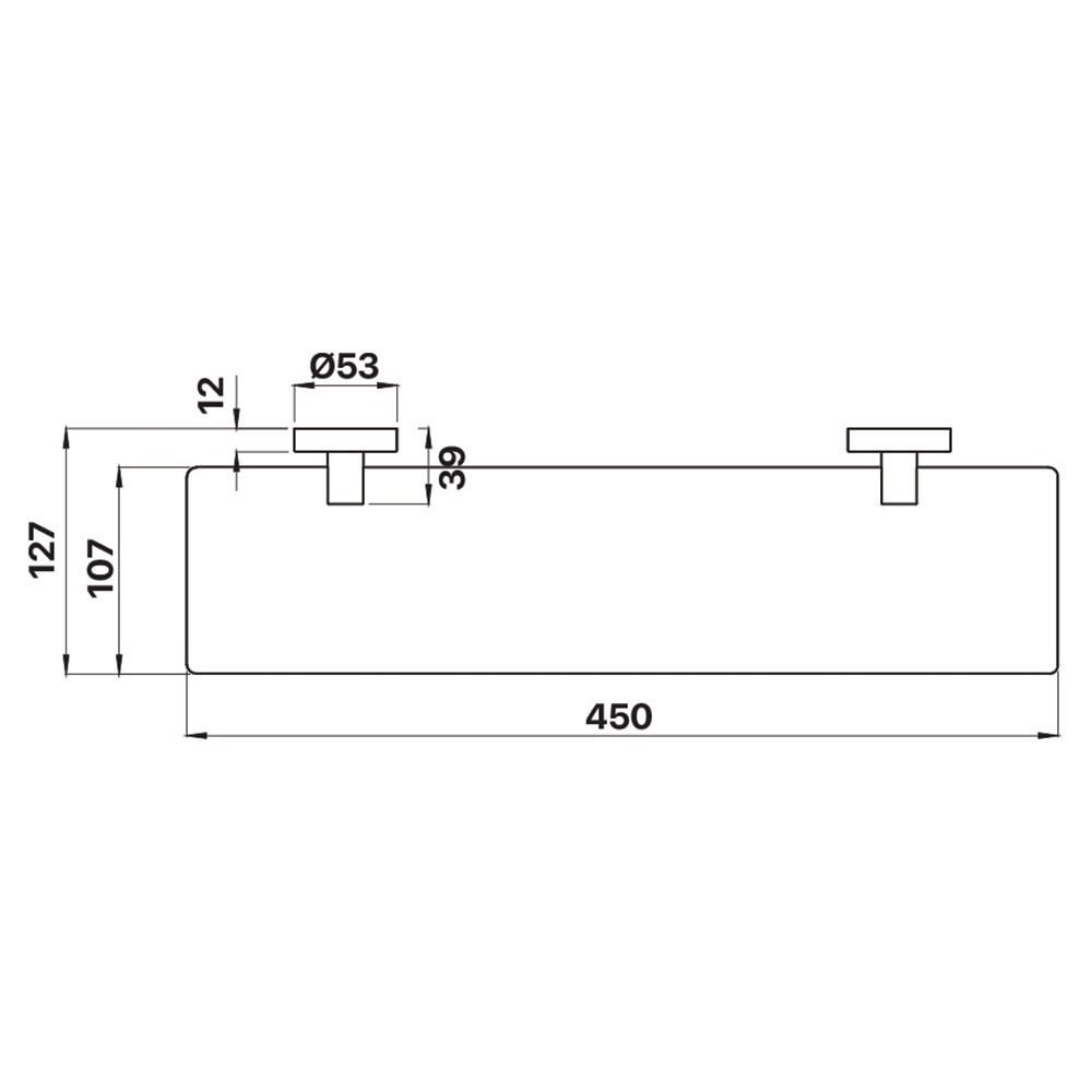 Chia 450mm Glass Shower Shelf