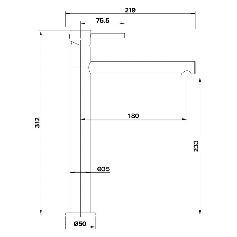 Anise Eco Straight Tall Basin Mixer