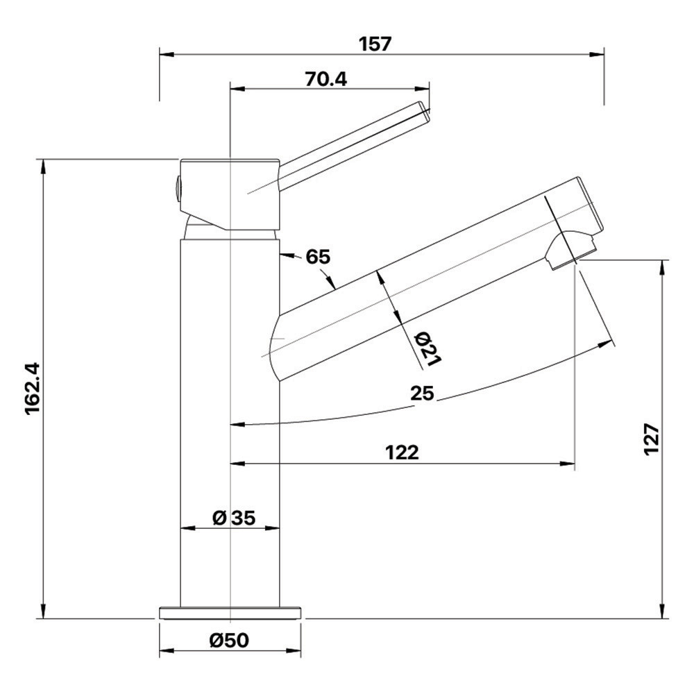 Anise Eco Upswept Basin Mixer