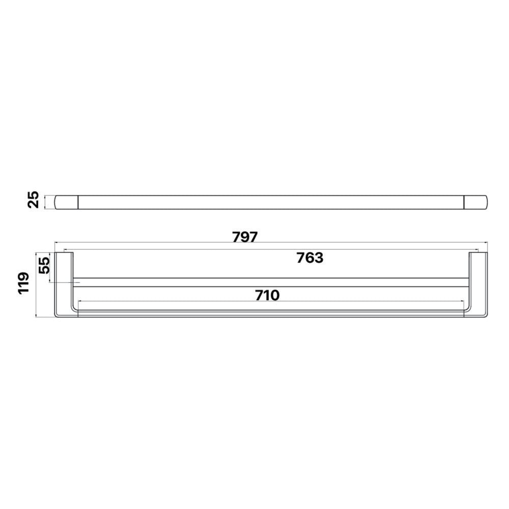 Sandalwood Double Towel Rail