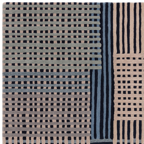 Blue Asiatic Hand-Tufted Wool Rug