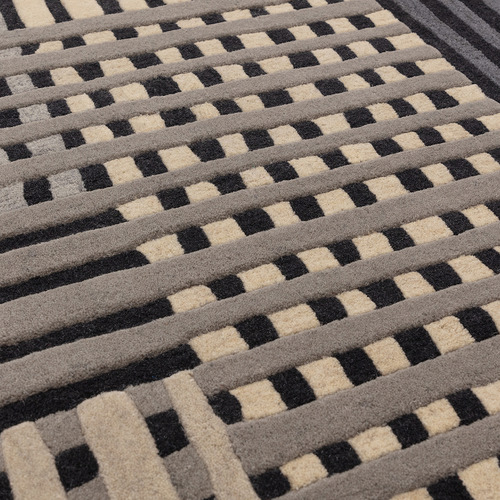 Grey Asiatic Hand-Tufted Wool Rug