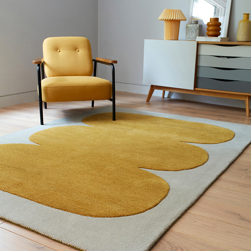 Gold Asiatic Hand-Tufted Wool Rug
