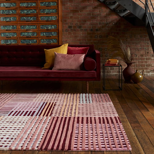 Red Asiatic Hand-Tufted Wool Rug
