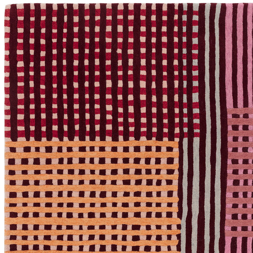 Red Asiatic Hand-Tufted Wool Rug