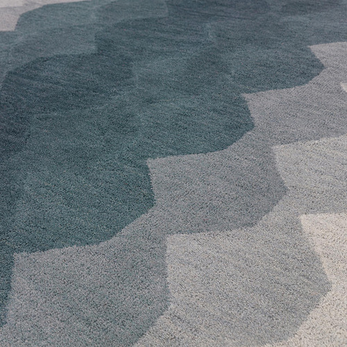 Teal Asiatic Hand-Tufted Wool Rug