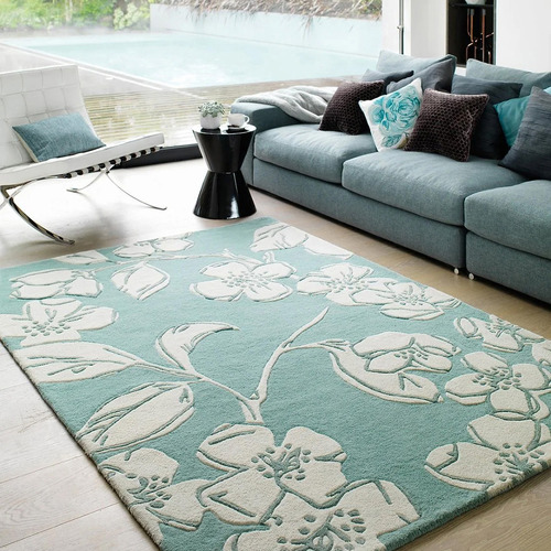 Blue Devore Asiatic Hand-Tufted Rug