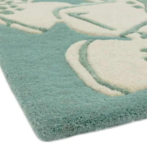 Blue Devore Asiatic Hand-Tufted Rug