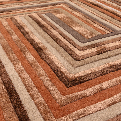 Terracotta Network Asiatic Hand-Tufted Rug