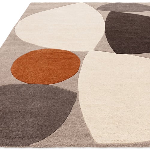 Grey Mid-Century Asiatic Hand-Tufted Wool Rug
