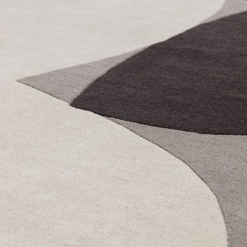 Grey Mid-Century Asiatic Hand-Tufted Wool Rug