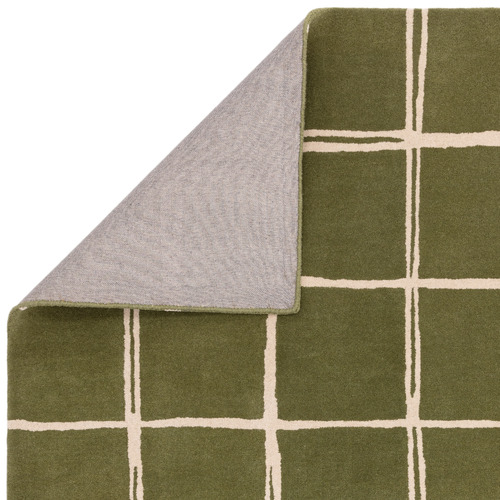 Olive Albany Grid Hand-Tufted Wool Rug