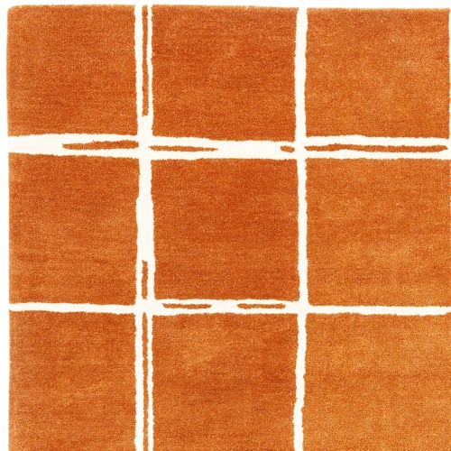 Rust Albany Grid Hand-Tufted Wool Rug