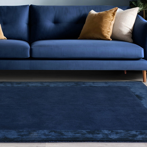 Navy Ascot Hand-Woven Wool & Viscose Rug