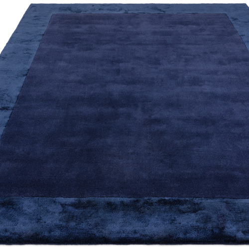 Navy Ascot Hand-Woven Wool & Viscose Rug