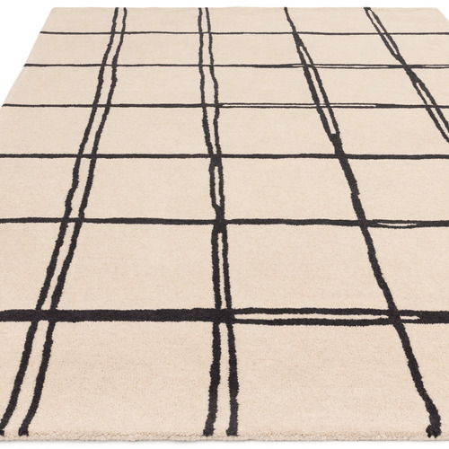 Monochrome Albany Grid Hand-Tufted Wool Rug