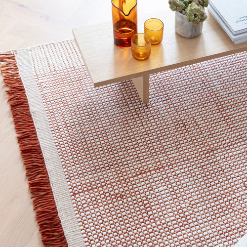Rust Avalon Hand-Woven Wool Rug | Temple & Webster