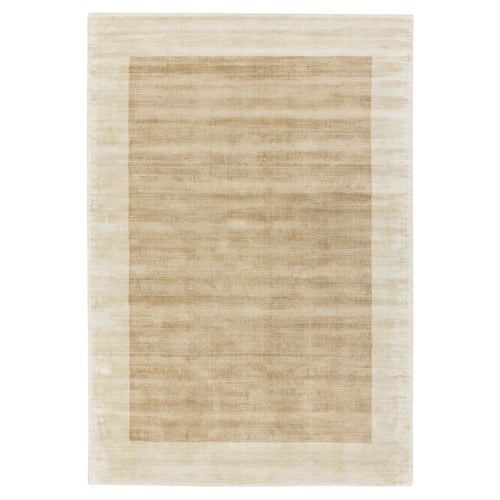 Champagne Blade Border Hand-Woven Viscose Rug