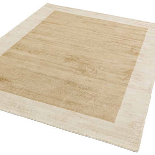 Champagne Blade Border Hand-Woven Viscose Rug