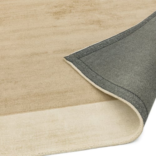 Champagne Blade Border Hand-Woven Viscose Rug
