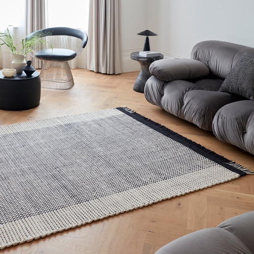 Monochrome Avalon Hand-Woven Wool Rug
