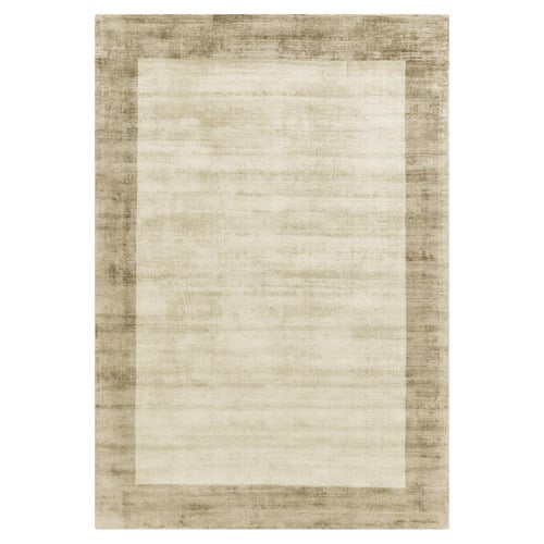 Putty Blade Border Hand-Woven Viscose Rug