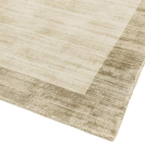 Putty Blade Border Hand-Woven Viscose Rug
